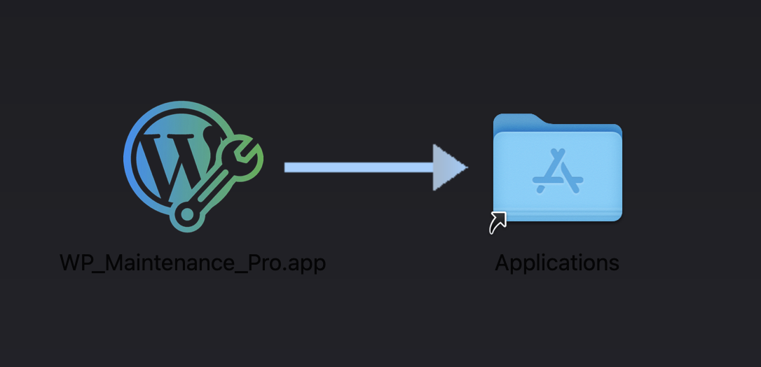 DMGウィンドウ：アプリアイコンをApplicationsフォルダへドラッグ